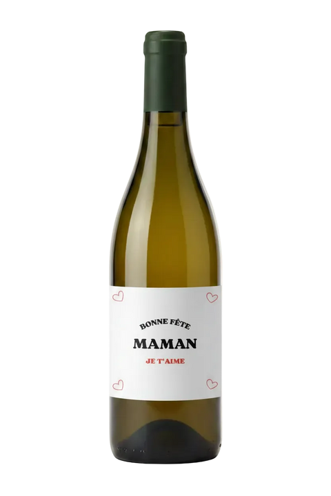 Bouteille avec étiquette Bonne Fête Maman