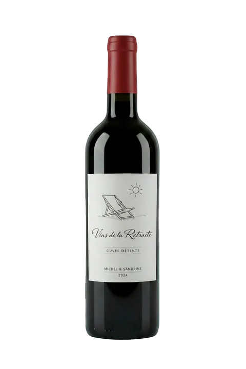 Wine bottle with Vins de la Retraite label